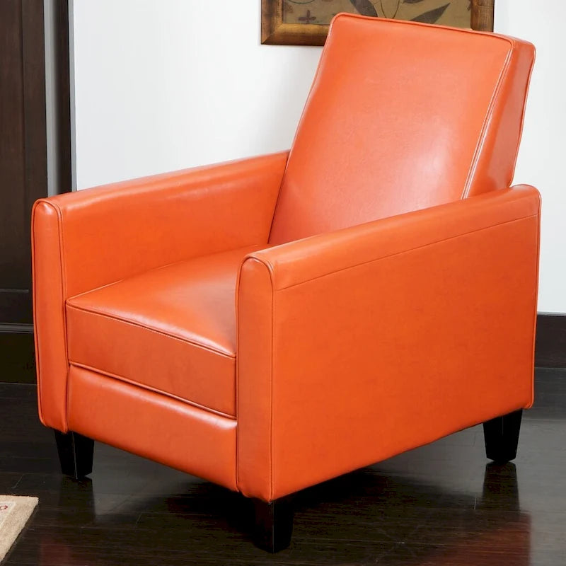 Darvis Black Bonded Leather Recliner Club Chair by Christopher Knight Home