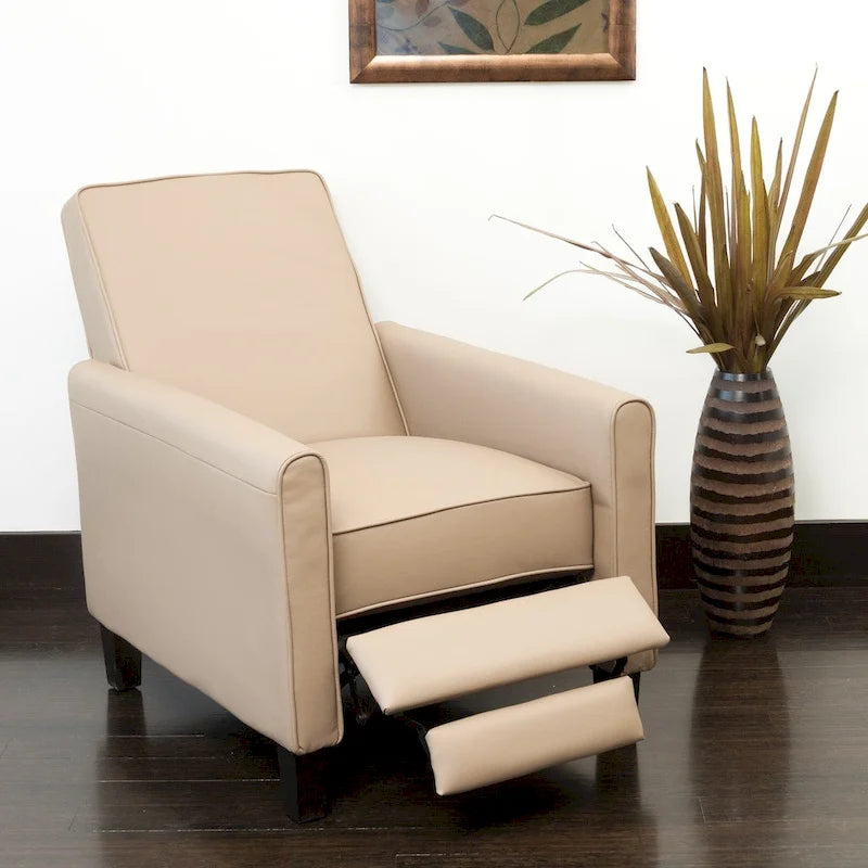 Darvis Black Bonded Leather Recliner Club Chair by Christopher Knight Home