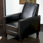 Darvis Black Bonded Leather Recliner Club Chair by Christopher Knight Home