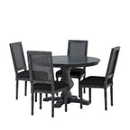 Remuda Wood and Cane Upholstered 5 Piece Circular Dining Set by Christopher Knight Home