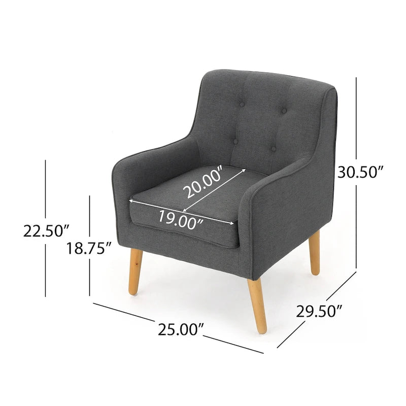 Felicity Mid-Century Modern Fabric Tufted Arm Chair (Set of 2) by Christopher Knight Home