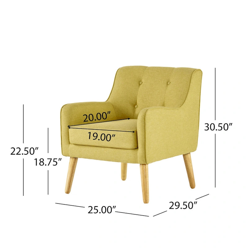 Felicity Mid-Century Modern Fabric Tufted Arm Chair (Set of 2) by Christopher Knight Home