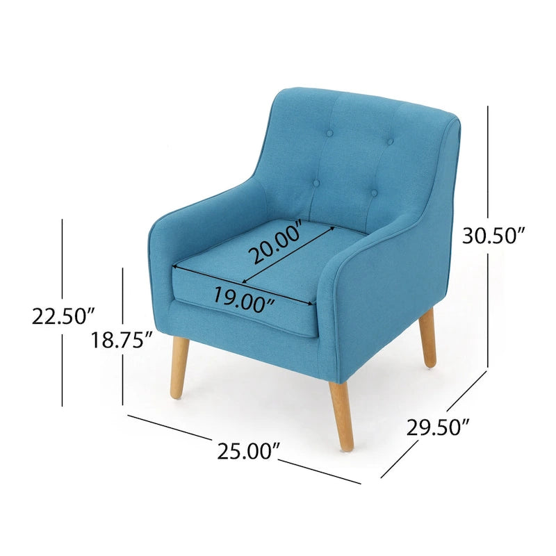 Felicity Mid-Century Modern Fabric Tufted Arm Chair (Set of 2) by Christopher Knight Home