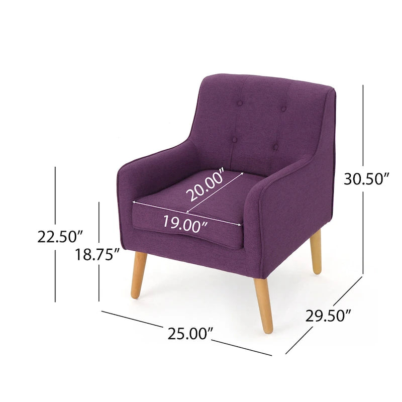 Felicity Mid-Century Modern Fabric Tufted Arm Chair (Set of 2) by Christopher Knight Home