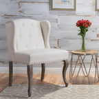 Niclas Wing Back Studded Fabric Accent Chair by Christopher Knight Home