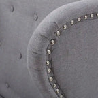 Niclas Wing Back Studded Fabric Accent Chair by Christopher Knight Home