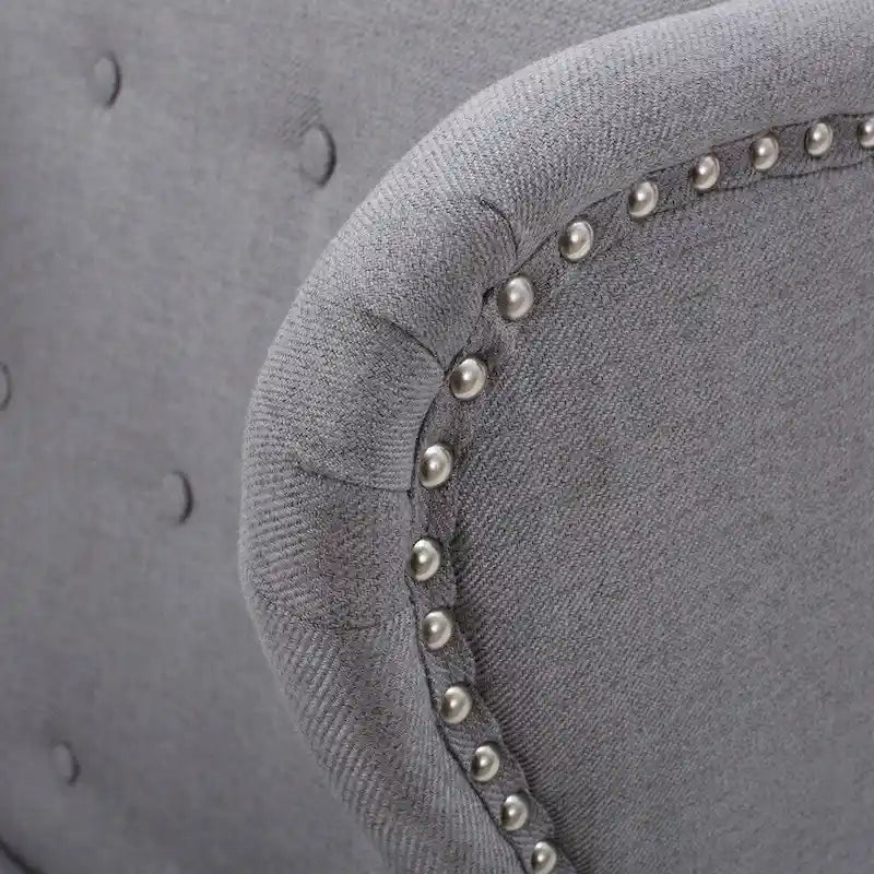 Niclas Wing Back Studded Fabric Accent Chair by Christopher Knight Home