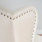 Niclas Wing Back Studded Fabric Accent Chair by Christopher Knight Home