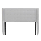 Kendrah Adjustable Full/Queen Wing-back Studded Fabric Headboard by Christopher Knight Home