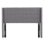 Kendrah Adjustable Full/Queen Wing-back Studded Fabric Headboard by Christopher Knight Home