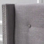 Kendrah Adjustable Full/Queen Wing-back Studded Fabric Headboard by Christopher Knight Home