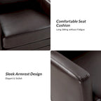 Terrance Transitional Swivel Faux Leather Barrel Accent Chair with Metal Base
