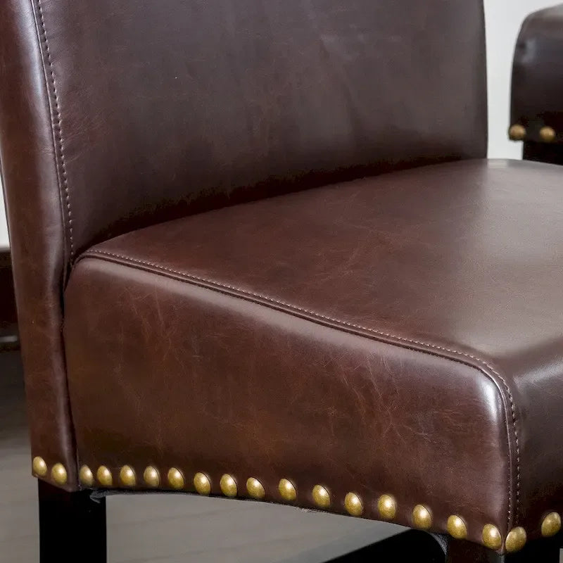 Lisette 41-inch Leather Counter Stool (Set of 2) by Christopher Knight Home