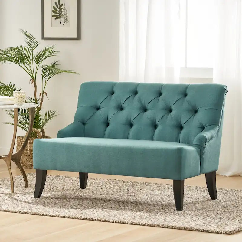 Nicole Polyester Blend Fabric Settee by Christopher Knight Home - 29.25L x 43.75W x 30.50H