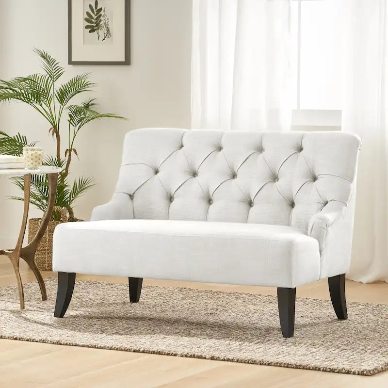 Nicole Polyester Blend Fabric Settee by Christopher Knight Home - 29.25L x 43.75W x 30.50H