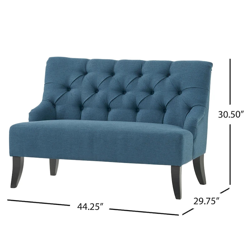 Nicole Polyester Blend Fabric Settee by Christopher Knight Home - 29.25L x 43.75W x 30.50H