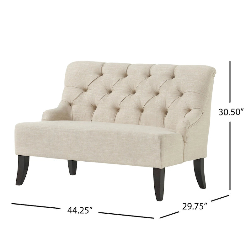 Nicole Polyester Blend Fabric Settee by Christopher Knight Home - 29.25L x 43.75W x 30.50H