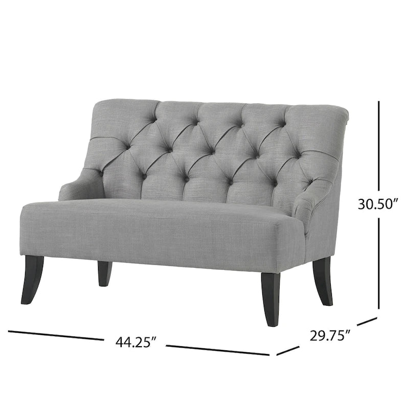 Nicole Polyester Blend Fabric Settee by Christopher Knight Home - 29.25L x 43.75W x 30.50H