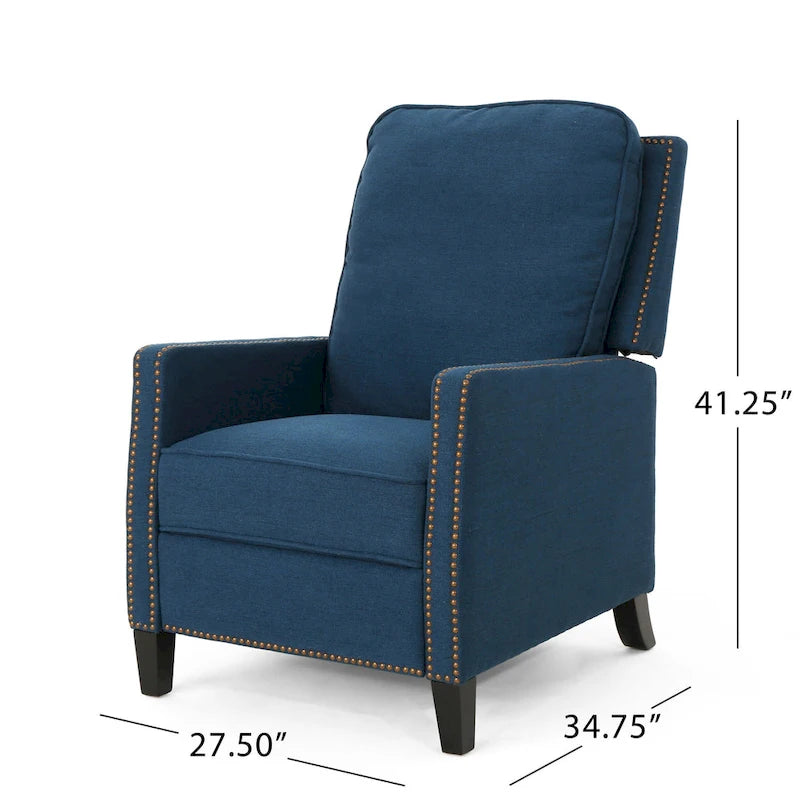 Cecelia Traditional Fabric Pushback Recliner by Christopher Knight Home
