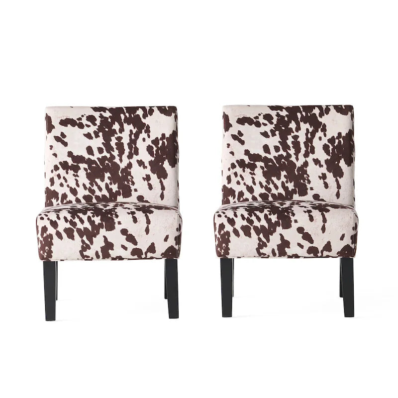 Saloon Contemporary Fabric Slipper Accent Chair (Set of 2) by Christopher Knight Home