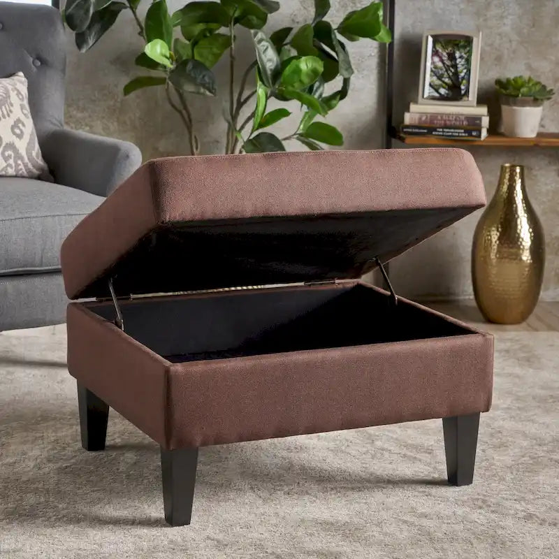 Zahra Tufted Fabric Storage Ottoman by Christopher Knight Home