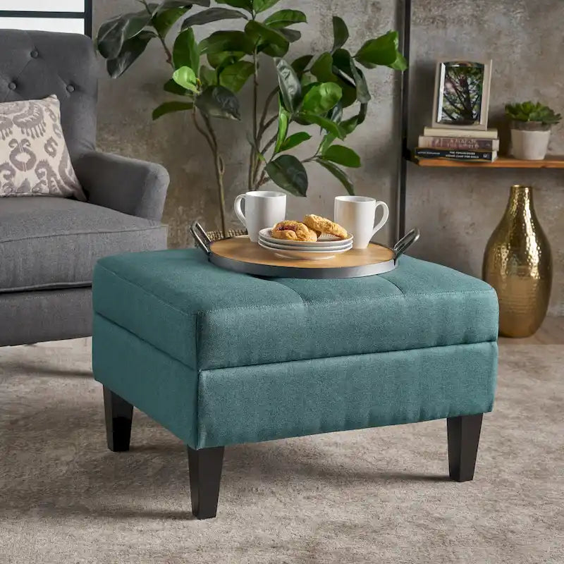 Zahra Tufted Fabric Storage Ottoman by Christopher Knight Home