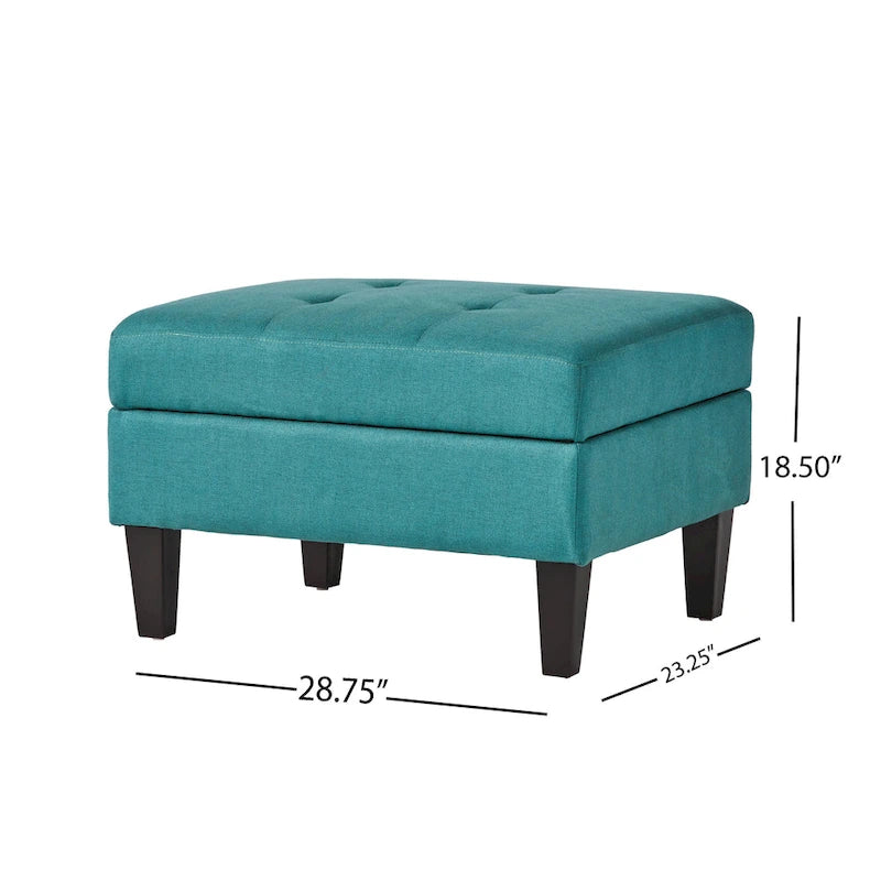 Zahra Tufted Fabric Storage Ottoman by Christopher Knight Home