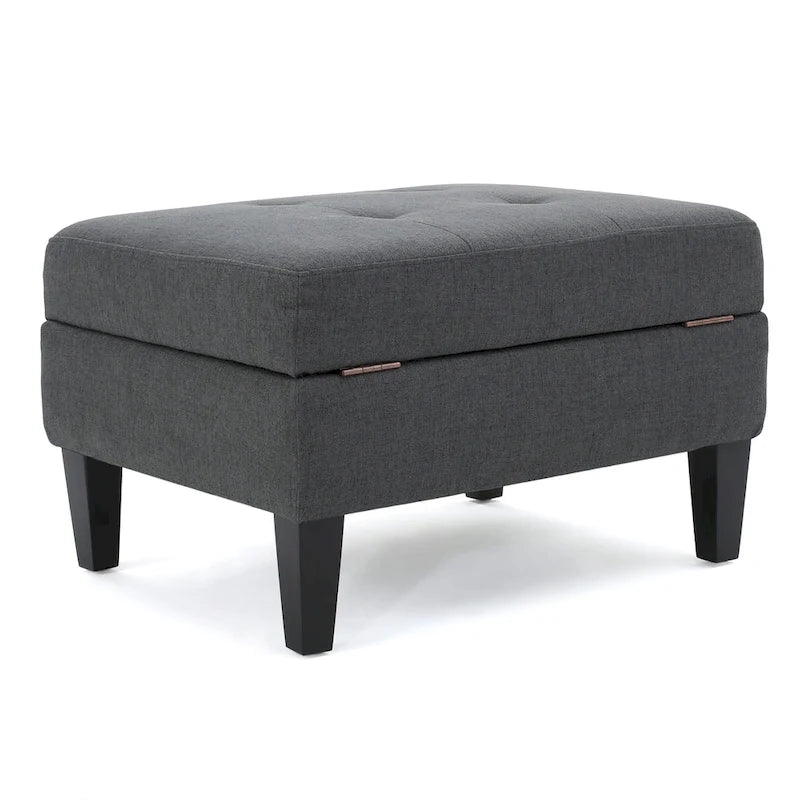 Zahra Tufted Fabric Storage Ottoman by Christopher Knight Home