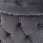 Zelfa Modern Glam Tufted Velvet Round Ottoman by Christopher Knight Home
