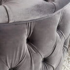 Zelfa Modern Glam Tufted Velvet Round Ottoman by Christopher Knight Home