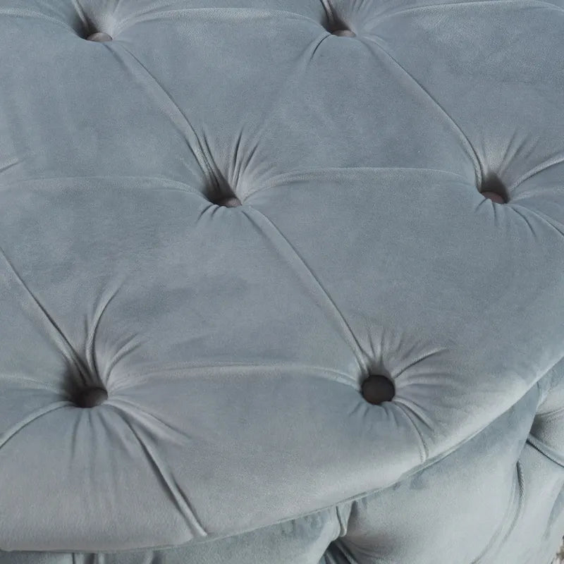 Zelfa Modern Glam Tufted Velvet Round Ottoman by Christopher Knight Home