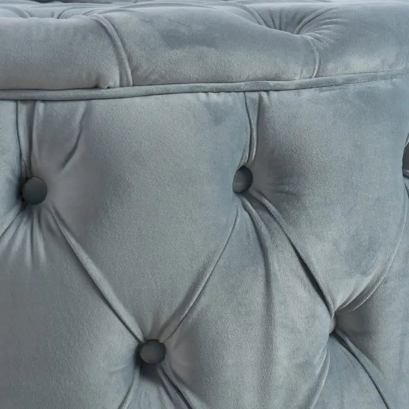 Zelfa Modern Glam Tufted Velvet Round Ottoman by Christopher Knight Home