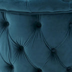 Zelfa Modern Glam Tufted Velvet Round Ottoman by Christopher Knight Home