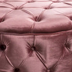 Zelfa Modern Glam Tufted Velvet Round Ottoman by Christopher Knight Home