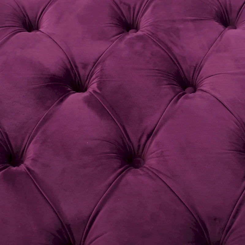 Zelfa Modern Glam Tufted Velvet Round Ottoman by Christopher Knight Home