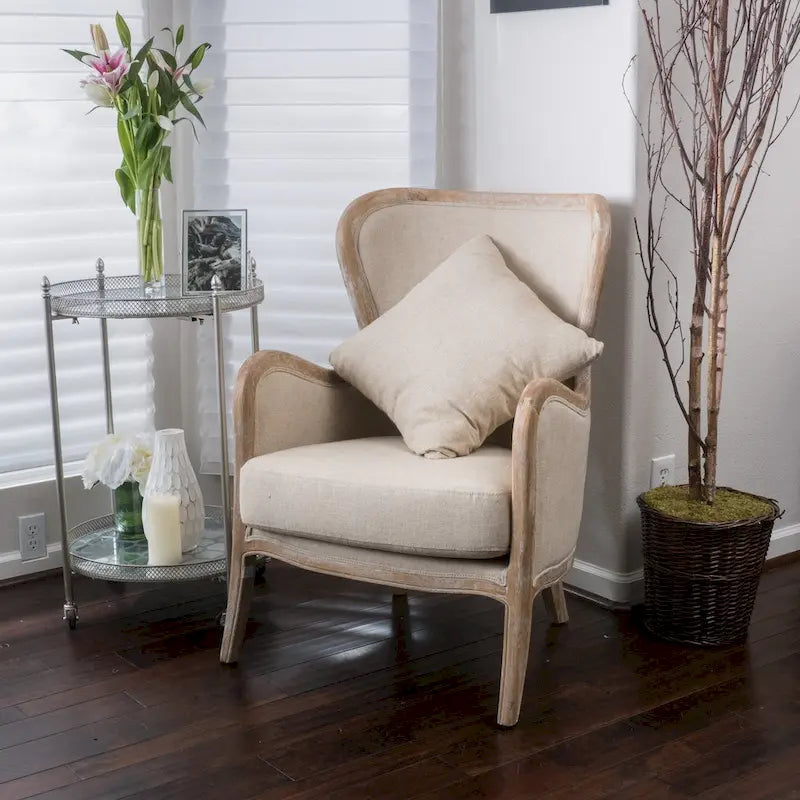 Crenshaw Fabric Wing Chair by Christopher Knight Home
