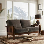 Sigulda Mission-Style Wood Loveseat