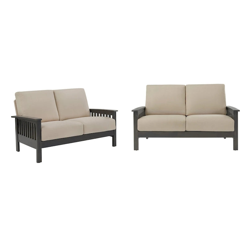 Sigulda Mission-Style Wood Loveseat