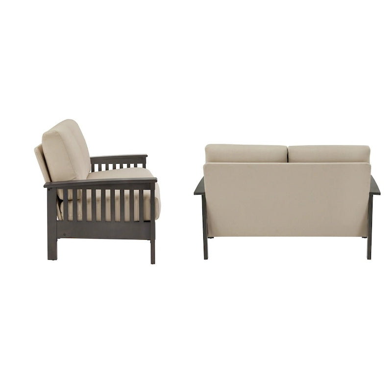 Sigulda Mission-Style Wood Loveseat