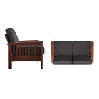 Sigulda Mission-Style Wood Loveseat