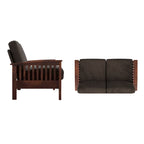 Sigulda Mission-Style Wood Loveseat
