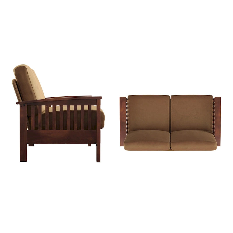 Sigulda Mission-Style Wood Loveseat