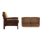 Sigulda Mission-Style Wood Loveseat