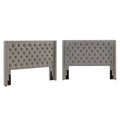 Detmold Queen Wingback Button Tufted Linen Fabric Headboard