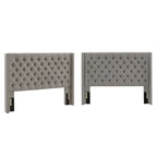 Detmold Queen Wingback Button Tufted Linen Fabric Headboard