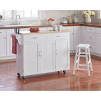 Simple Living Addie Kitchen Cart with Wood Top