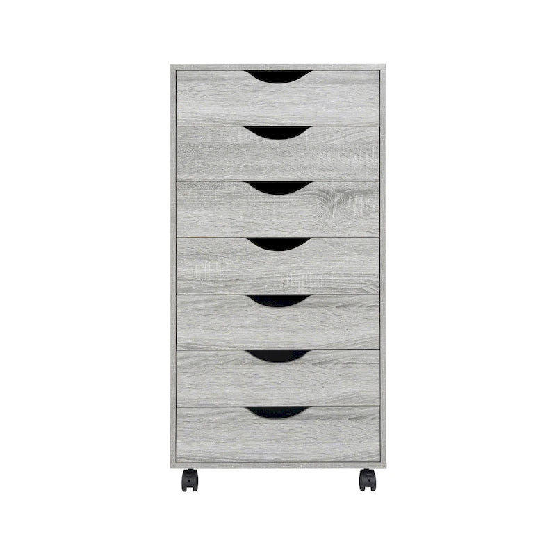 7-Drawer Office Storage Rolling File Cabinet , Mobile Desk Filing Drawer Unit with Swivel Casters, Craft Storage for Home,Office