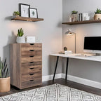 7-Drawer Office Storage Rolling File Cabinet , Mobile Desk Filing Drawer Unit with Swivel Casters, Craft Storage for Home,Office