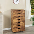 7-Drawer Office Storage Rolling File Cabinet , Mobile Desk Filing Drawer Unit with Swivel Casters, Craft Storage for Home,Office