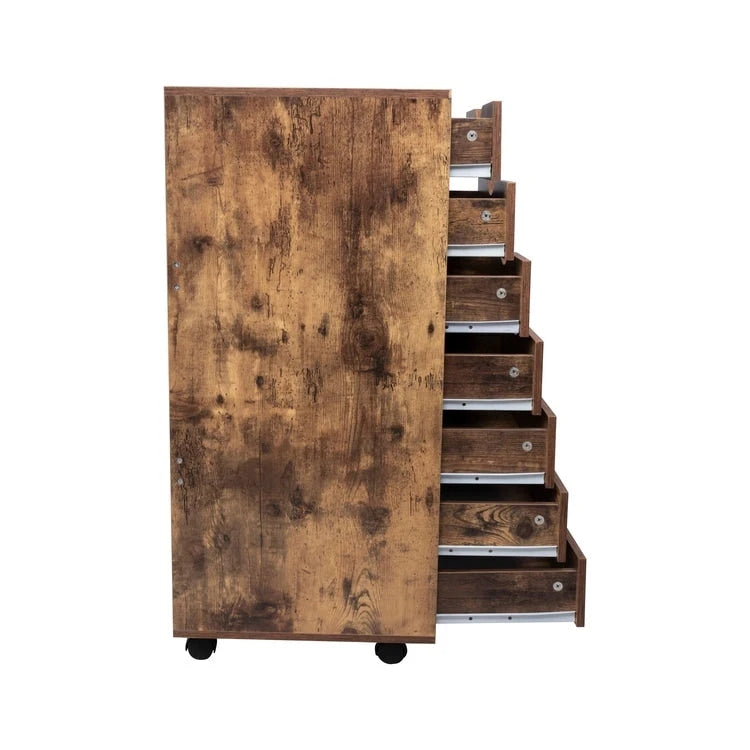 7-Drawer Office Storage Rolling File Cabinet , Mobile Desk Filing Drawer Unit with Swivel Casters, Craft Storage for Home,Office